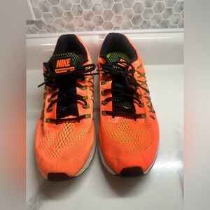 Nike Orange Black Air Zoom Pegasus Shoes with Flyknit Technology